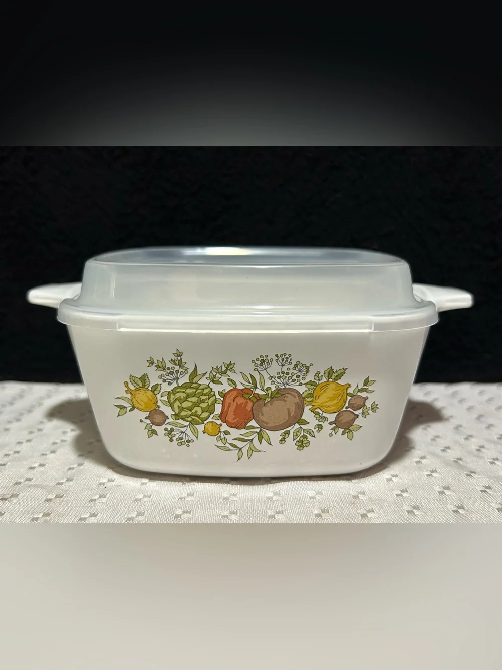 Corning Ware Vintage Spice of Life P-43-B 2 3/4  cup  Casserole W/ Plastic Lid